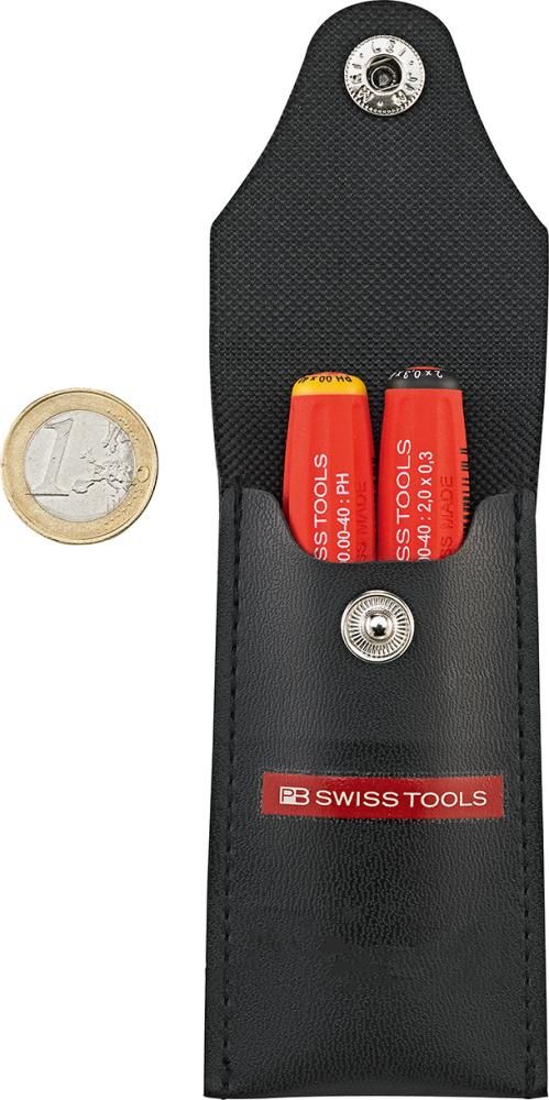 Mini-Schraubendreher-SatzPH00 + Schlitz 0,3x2mm 2-teilig im Etui PB Swiss Tools