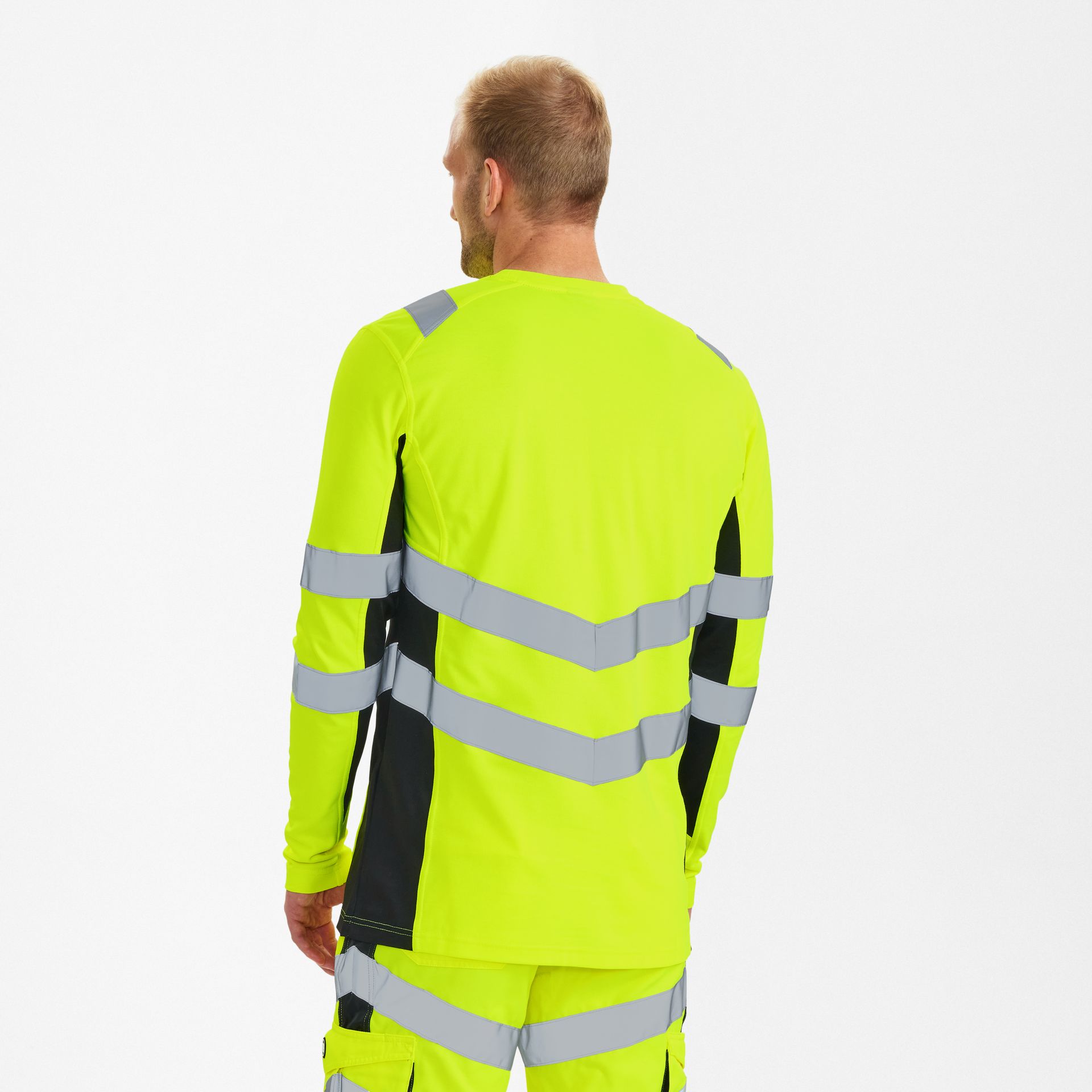 Safety Langarm-Shirt Gelb/Schwarz, Gr. L