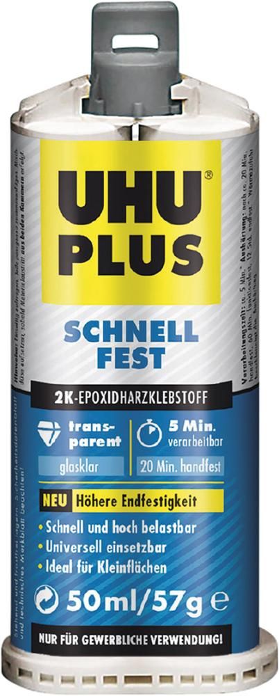 2-KomponentenepoxidkleberPLUS SCHNELLFEST SB-Karte mit Tuben Binder18g Härter 17g UHU