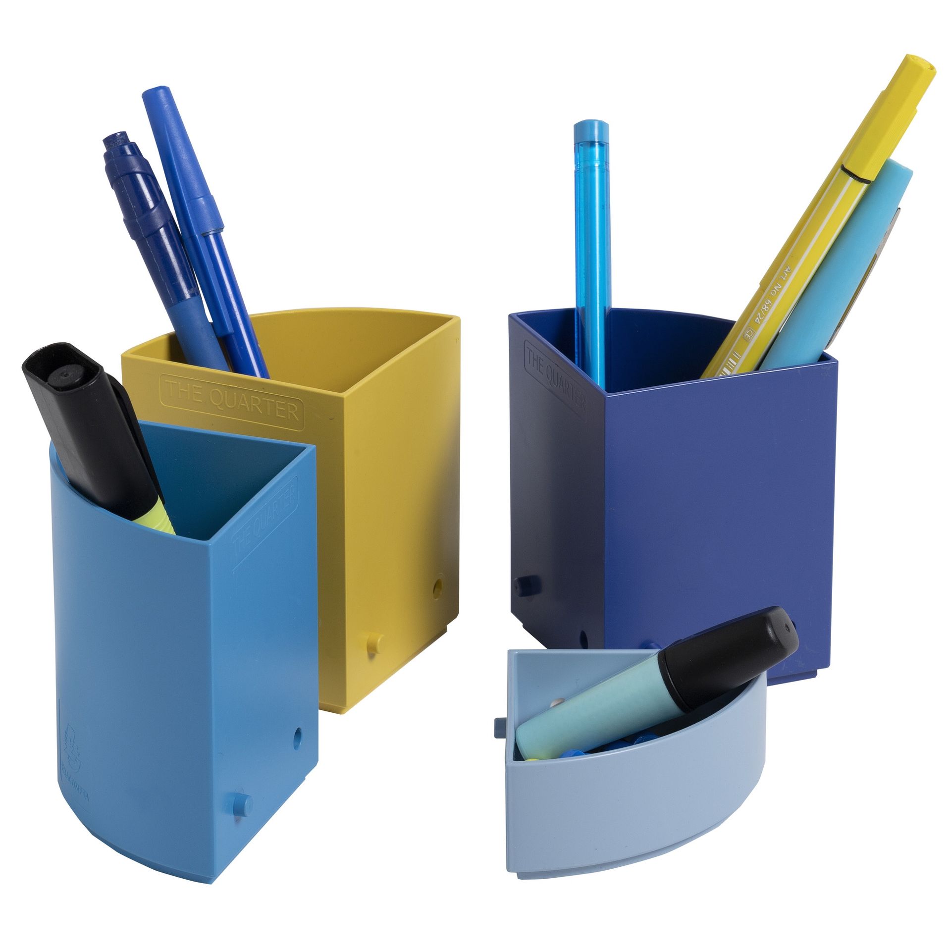 Stifteköcher BeeBlue 4Fächer farbig
