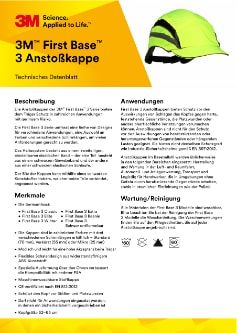 3M™ First Base™ 3 Anstoßkappe 2030597, Classic, Rot, Standard-Schirm, 70 mm, individuell