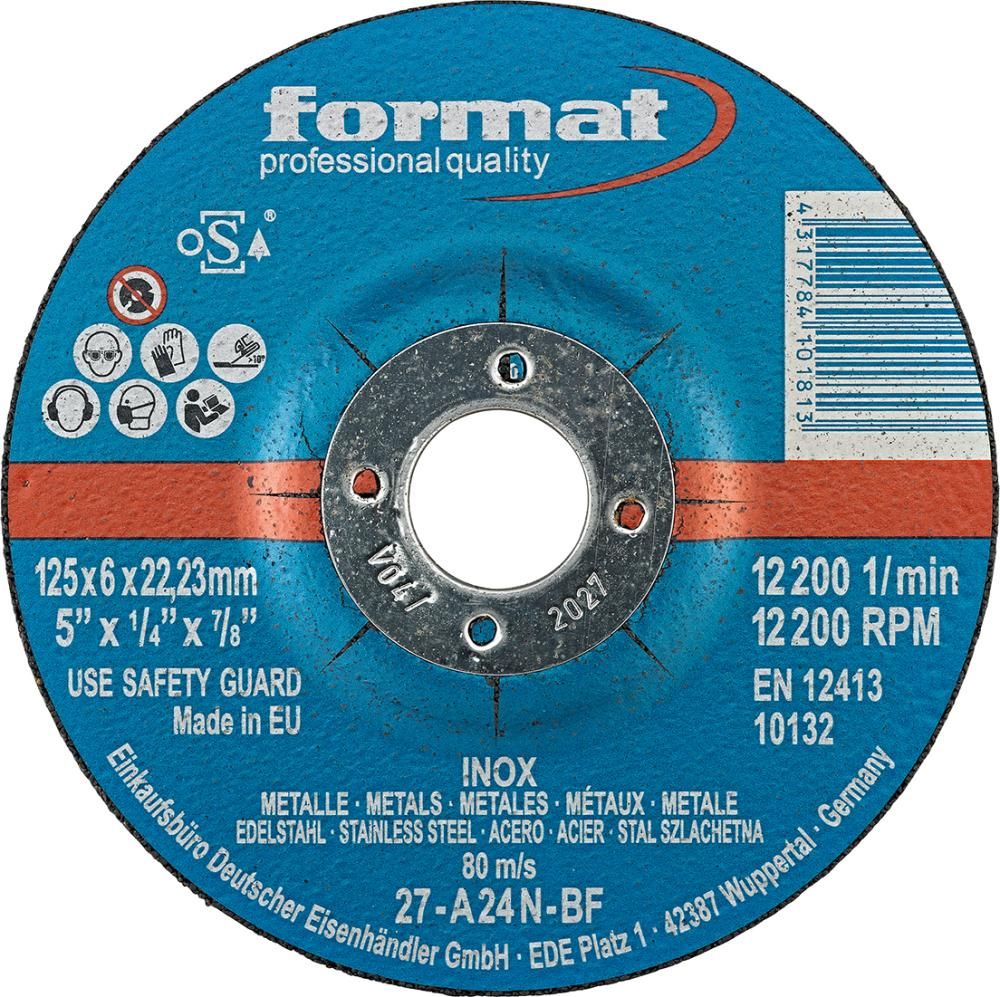 Schruppscheibe gekröpft für V2A 115x6mm FORMAT