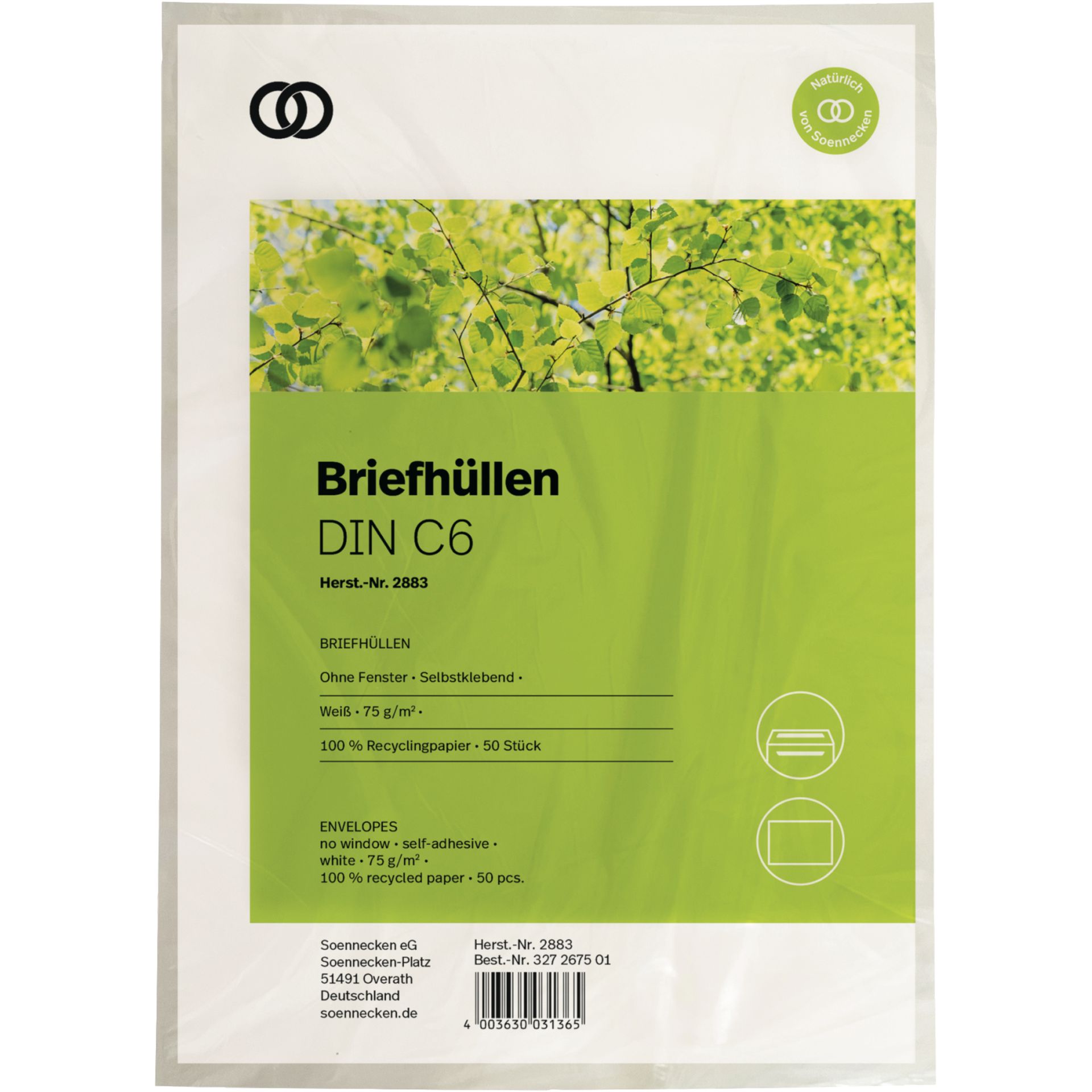 Briefhülle oeco C6 oF sk weiß 50St.