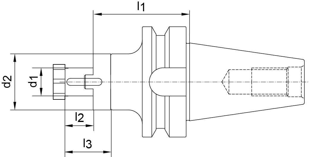 Kombi-Aufsteckfräserdorn JISB6339AD BT40 27 mm kurz FORTIS