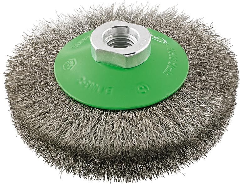 Kegelbürste rostfrei M14 gewellt 100x0,2mm FORMAT