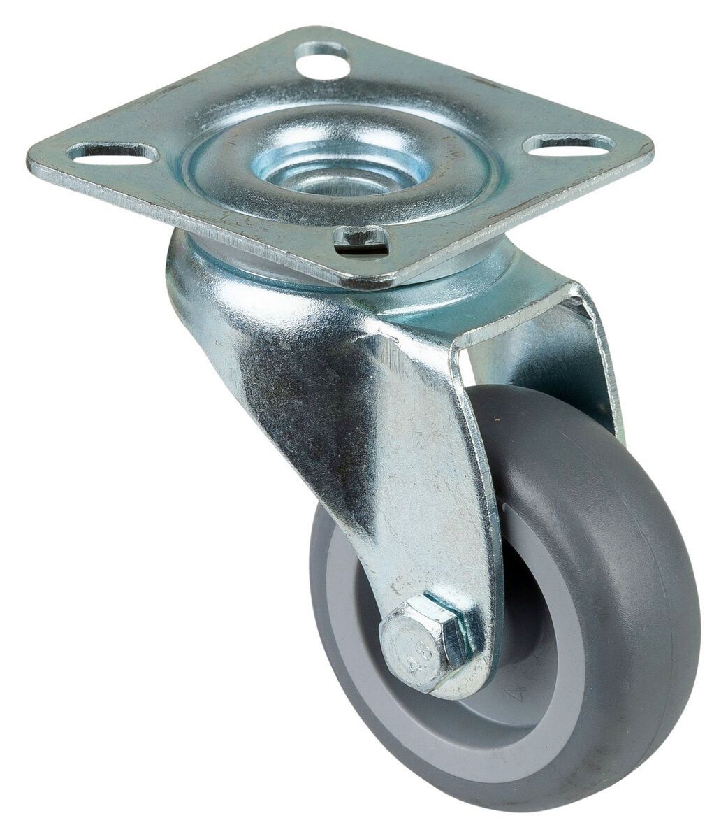 Lenkrolle Gummi 50 mm Grau