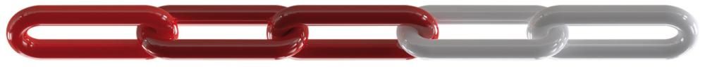 Kunststoffkette PE L25 m rot/weiß