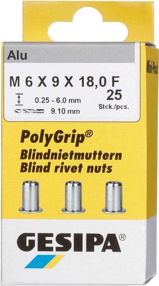 Bl.Nietm.Alu Minipack Polygrip M6 x 9 x 18