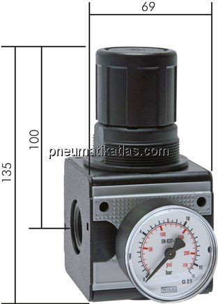 MULTIFIX Druckregler,G 1/2" 0,5 - 10bar