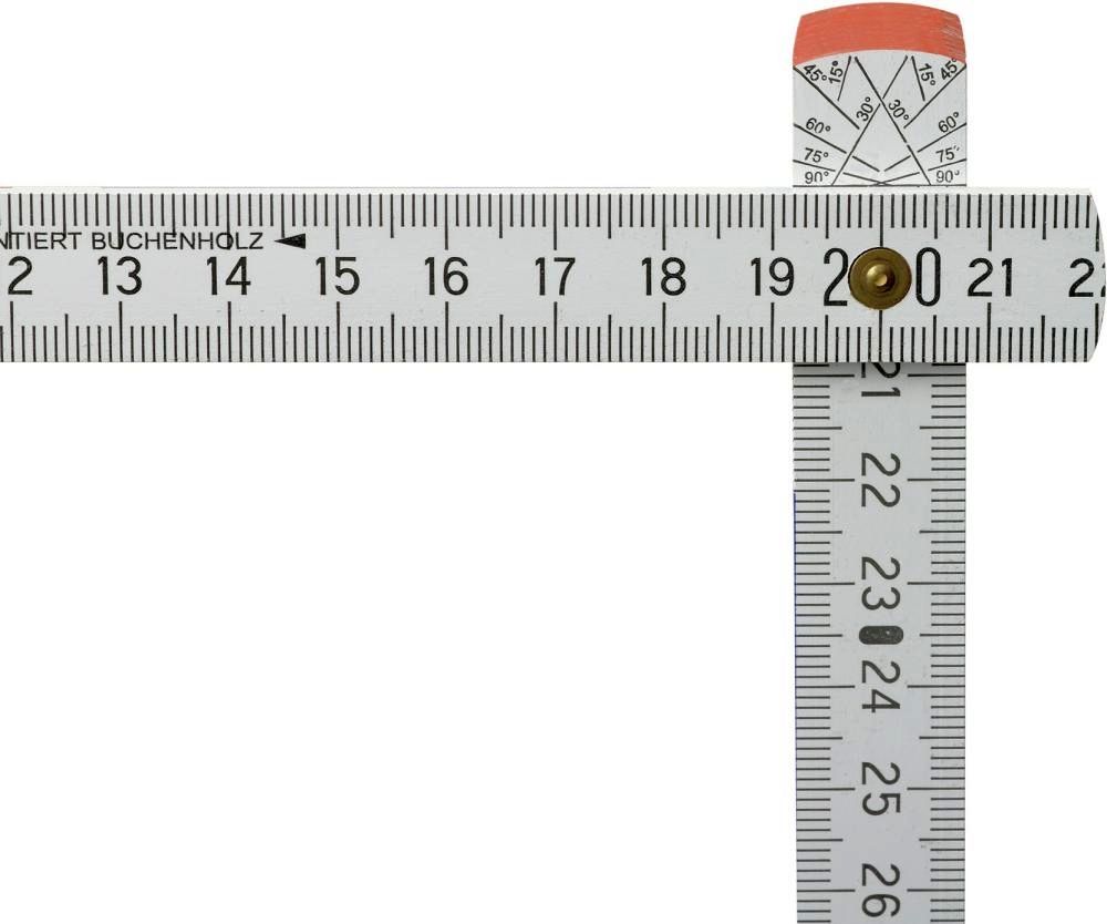 Gliedermaßstab Buche 2 mx16 mm weiß FORTIS