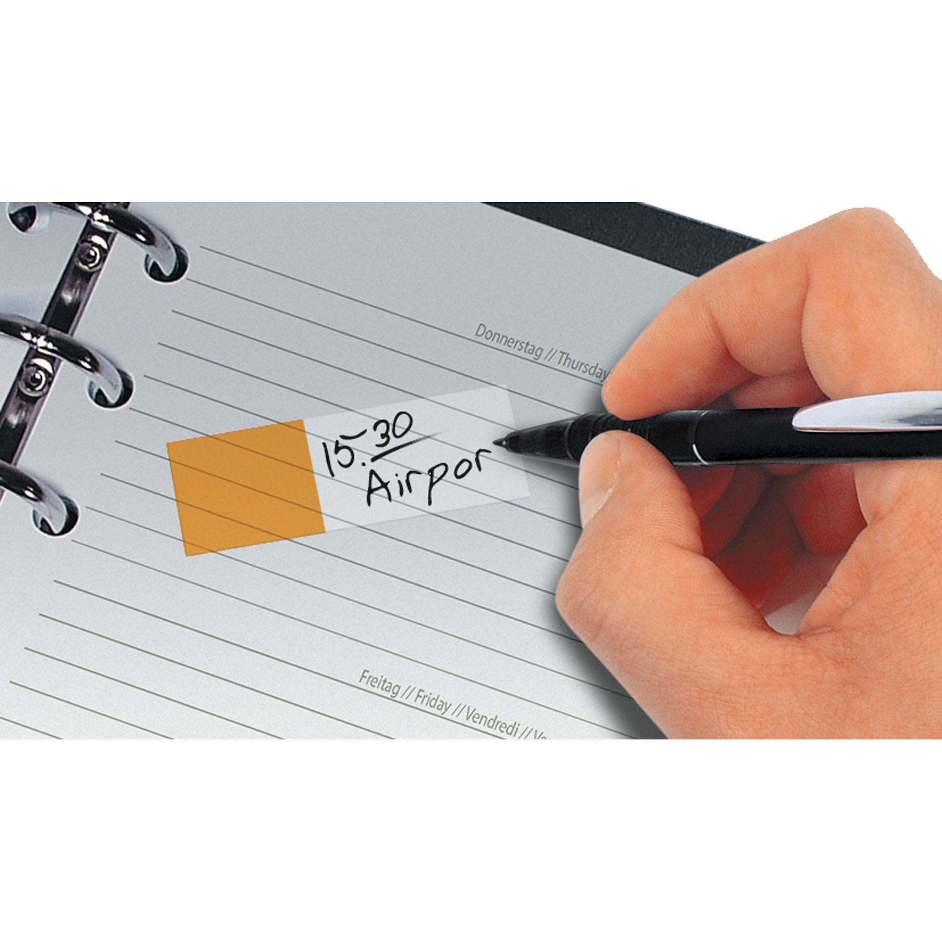 Haftmarker 44x12,5mm sort. 500 Bl./Pack.