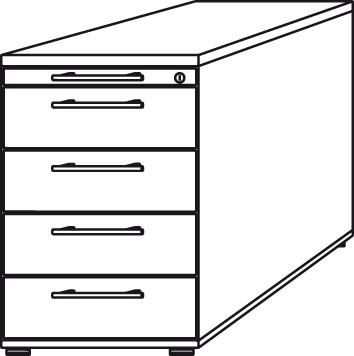 Standcontainer Weiß 4 Schübe