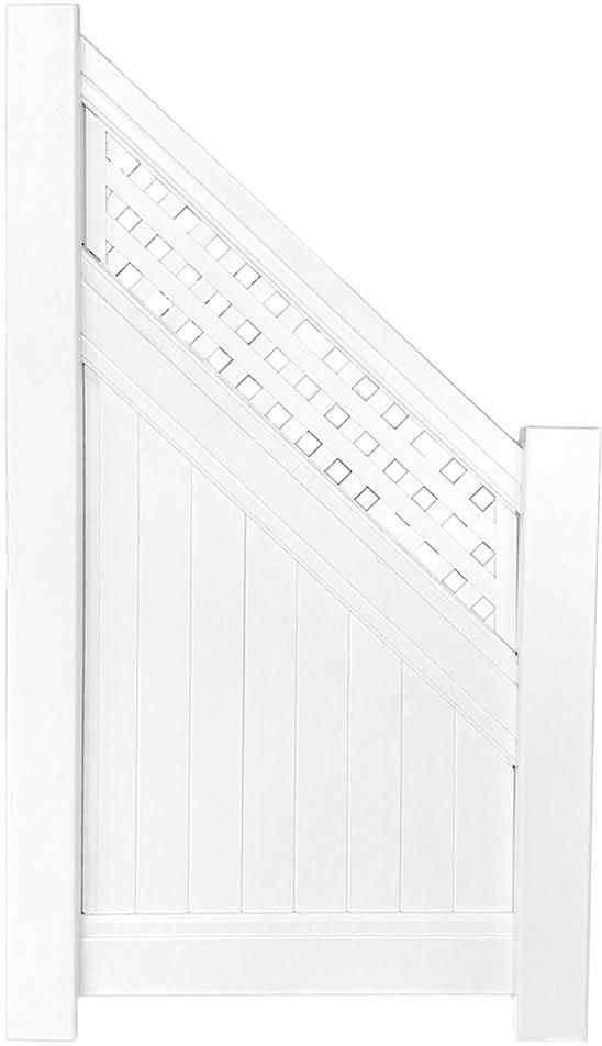 ELDORADO-Line Schrägelement 90 x 180 cmPVC weiß, kartonverpackt Kunststoffzaun