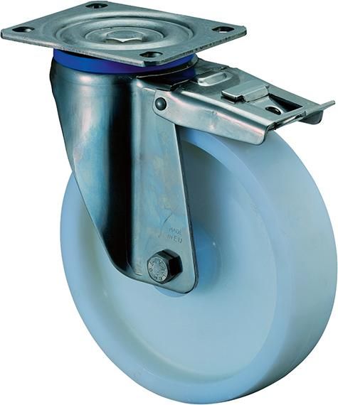 Lenkrolle 100mm HS120 Platt.Kst.weiß,ER,RL,FestHS120.B14.100