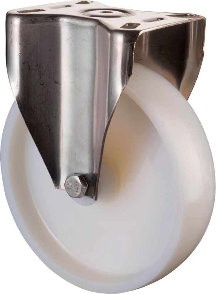 Bockrolle 100 mm H110 Platte,Kst.weiß,ER,GL H110.A90.100