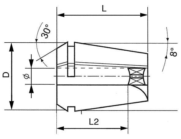 Spannzange mit Vierkant ER20-6,0x4,9 FORTIS