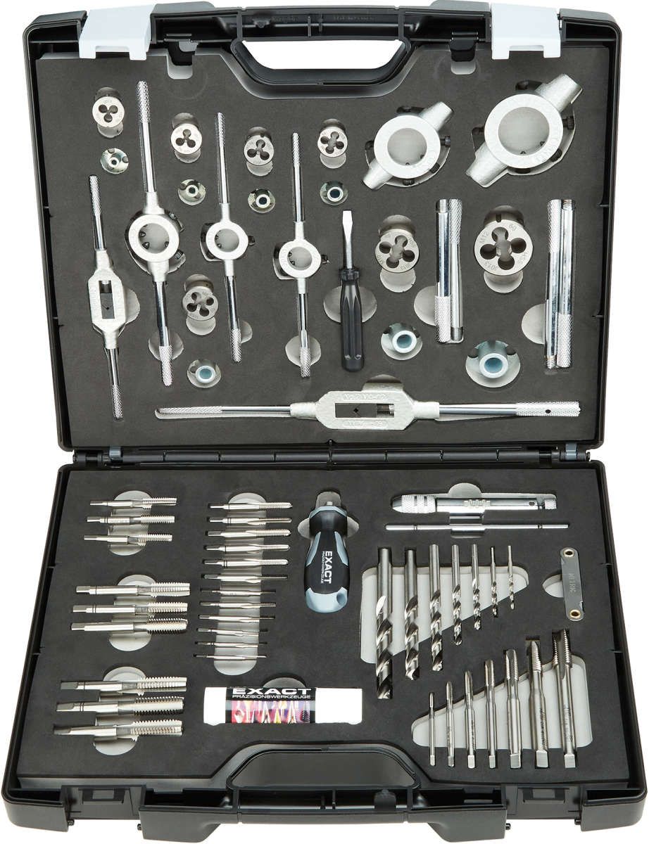 Gewindeschneidwerkzeug- Set HSS 61-teilig M3-M12 EXACT