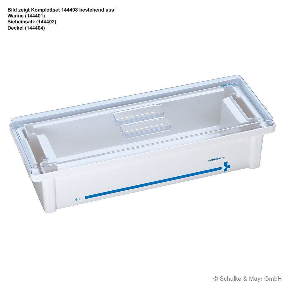 Instrumentenwanne 5 Ltr. kpl.mit Siebeinsatz und Deckel transparent