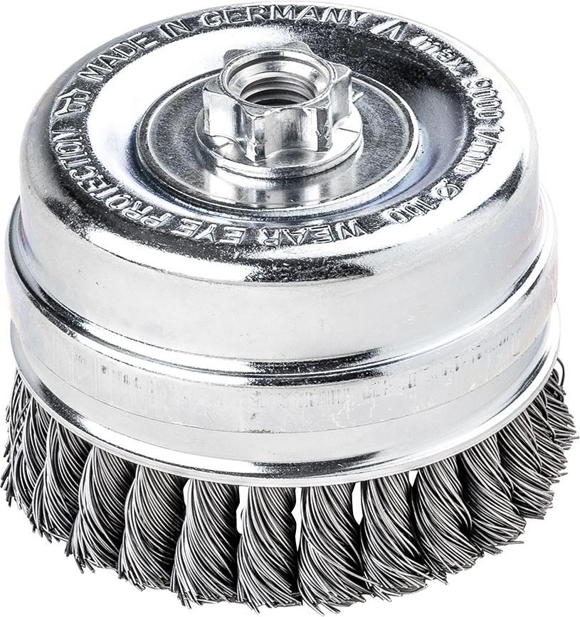 Topfbürste Stahl M14 gezopft 80x0,5mm Lessmann