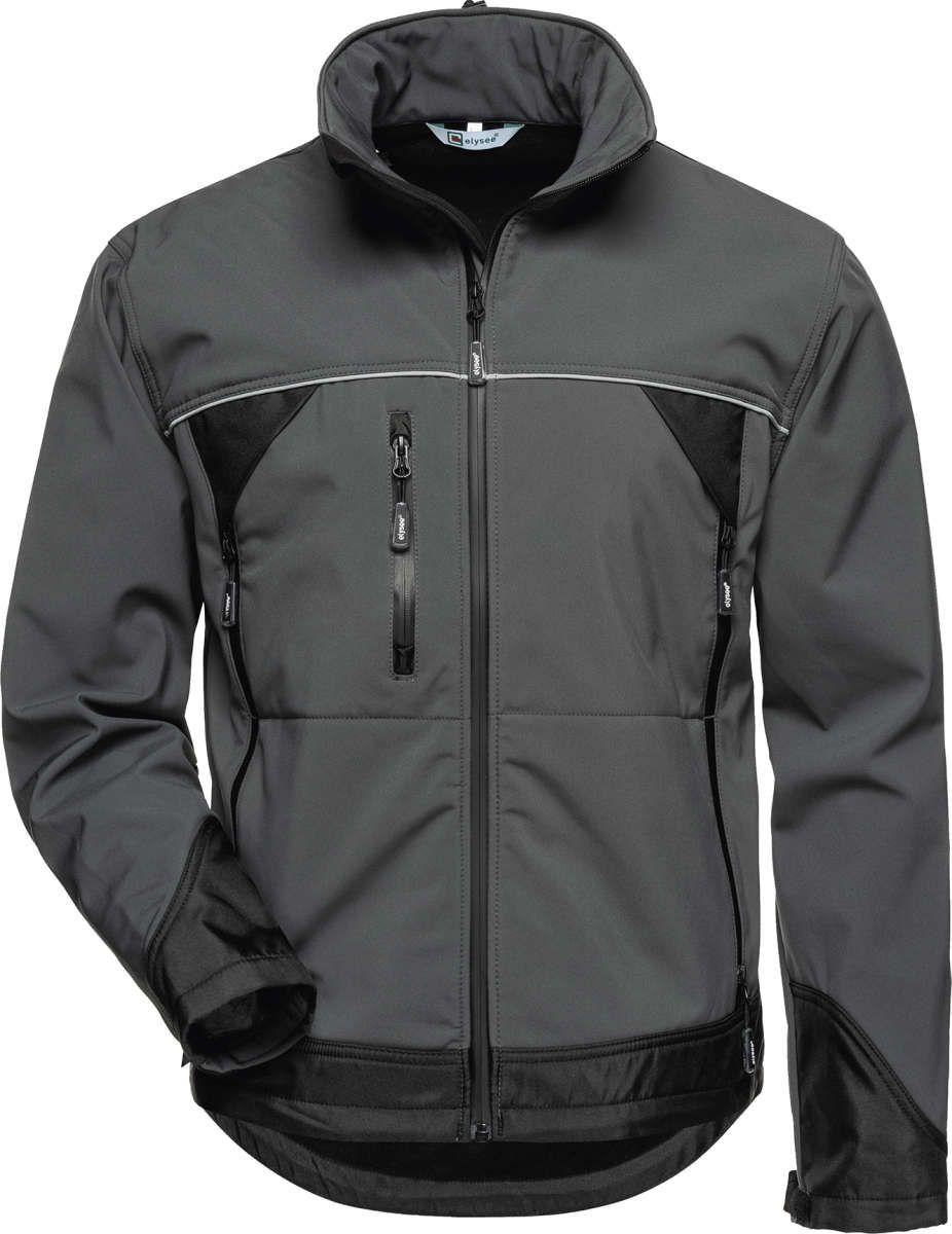 Jacke Beta, Softshell, Gr.L, grau/schwarz