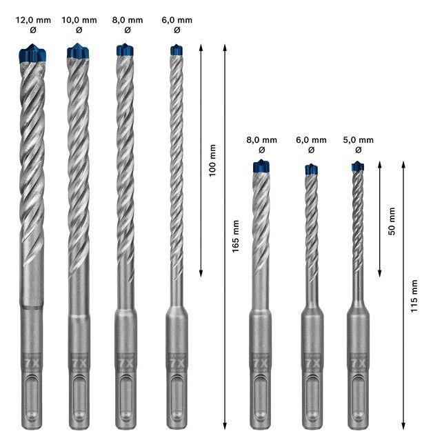 BOSCH Hammerbohrersatz: SDS-plus-7X