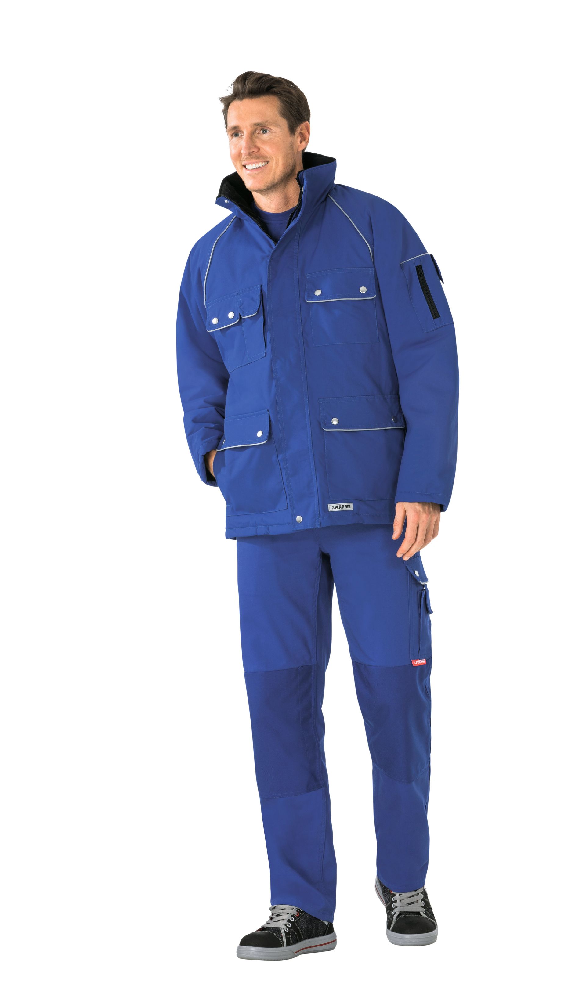 Planam Winterparka Canvas 320, Outdoor kornblumenblau/kornblumenblau Gr. S