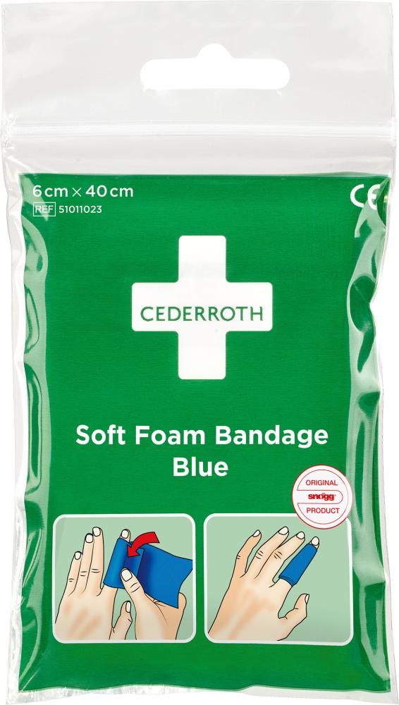 Schaumbandage blau 6x40 cm, 1 Beutel