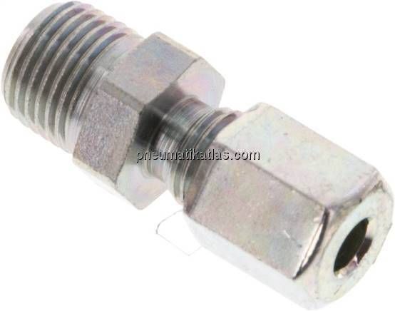 Gerade Schneidringverschr. R 1/8"-4 LL (M8x1), Stahl verzinkt