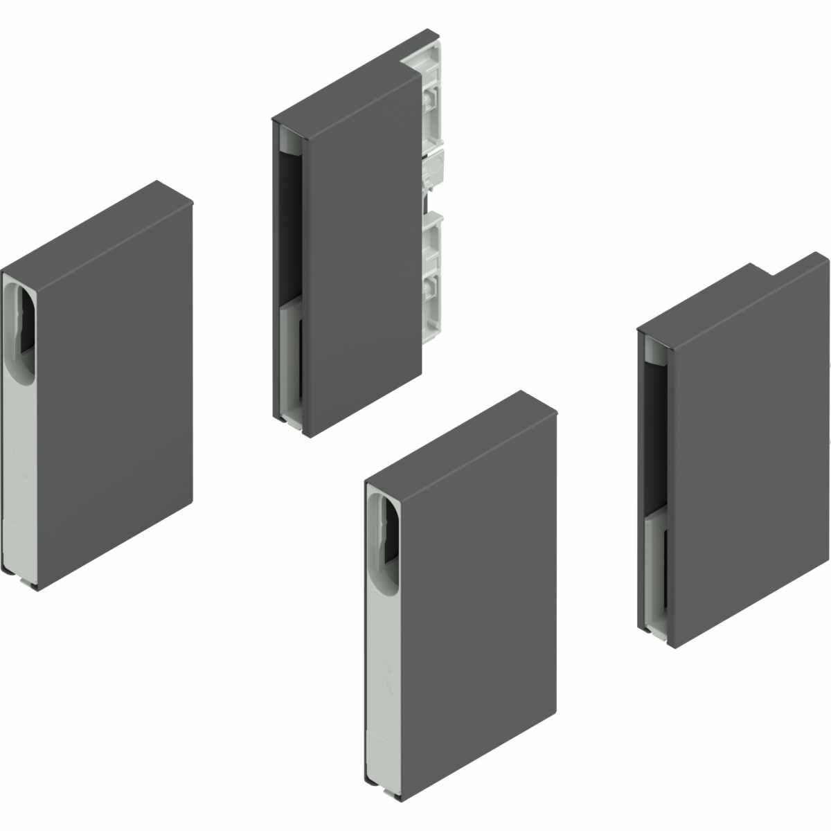 MERIVOBOX BOXCOVER, Höhe E, links/rechts, oriongrau matt