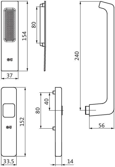 Gu 934/937 Drehgriff innen Braun