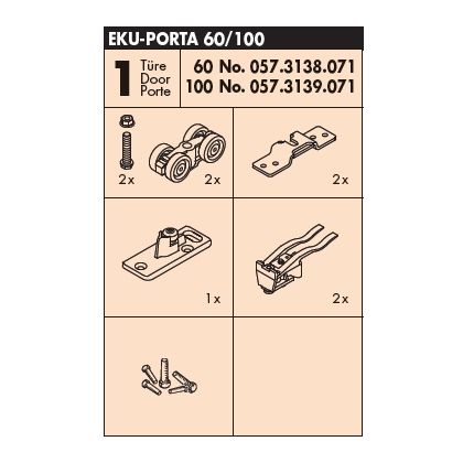 EKU Schiebetürbeschlag PORTA / DIVIDO 100 H