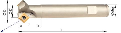 Fasenfräser 45Grad Z3 Innenkühlung D25mm für SOMT09 FORMAT