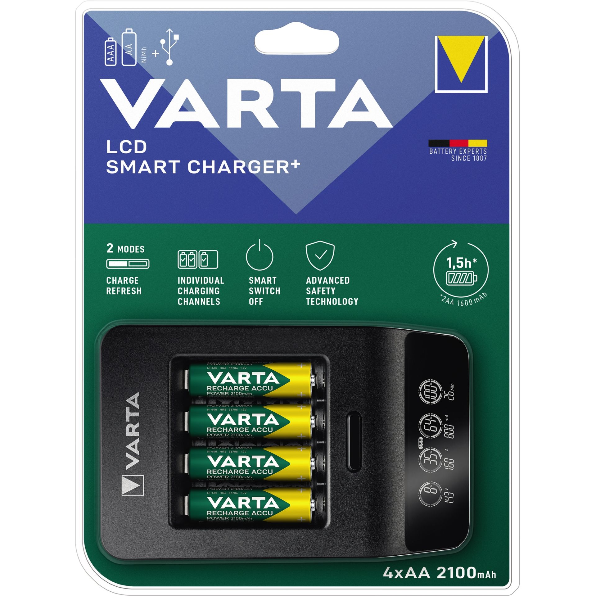 Ladegerät LCD Smart Charger+ +4xAA 2.100mAh