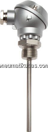 Widerstandsthermometer Pt100 (4-Leiter), G1/2"-6x250mm, ohne Halsrohr