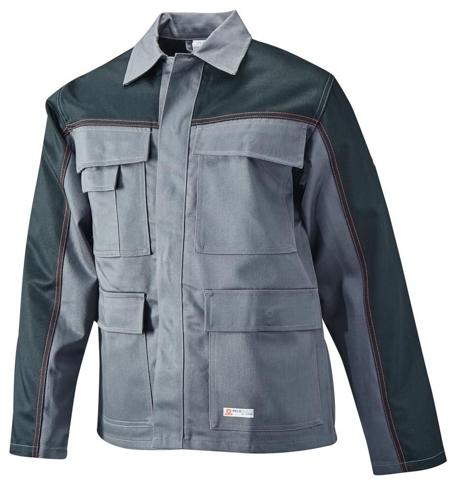 Planam Weld Shield Schweißerschutzkleidung, Grau-Schwarz, Gr. 48