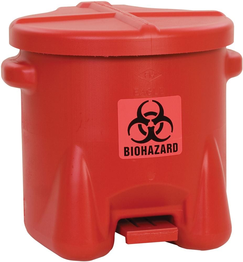 Abfallsammler HDPE für biogefärdenden Müll rot, 53,0l B559xT458xH530 mm