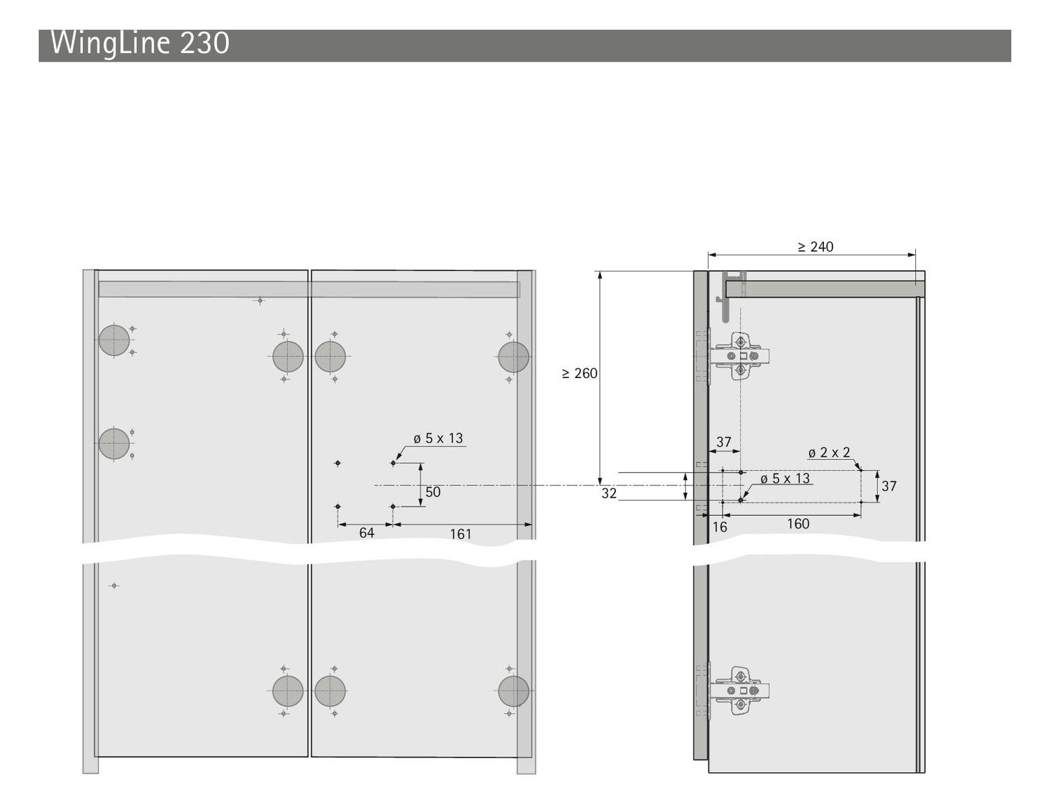 HETTICH Laufprofil WingLine 230