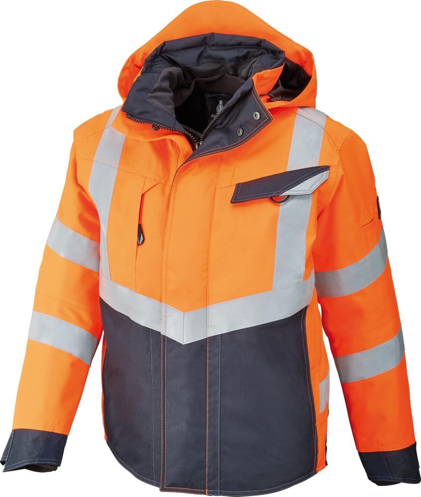 Winterwarnjacke Hastings,Gr. S, orange/schw.bl.