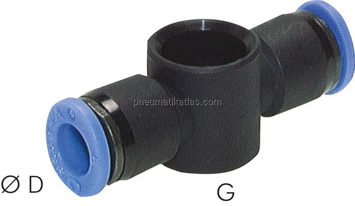 Steckanschluss, T-Ringstück G 1/8"-4mm, IQS-Standard