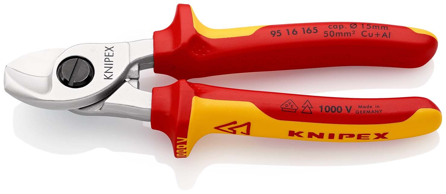KNIPEX Kabelschere isoliert mit Mehrkomponenten-Hüllen,