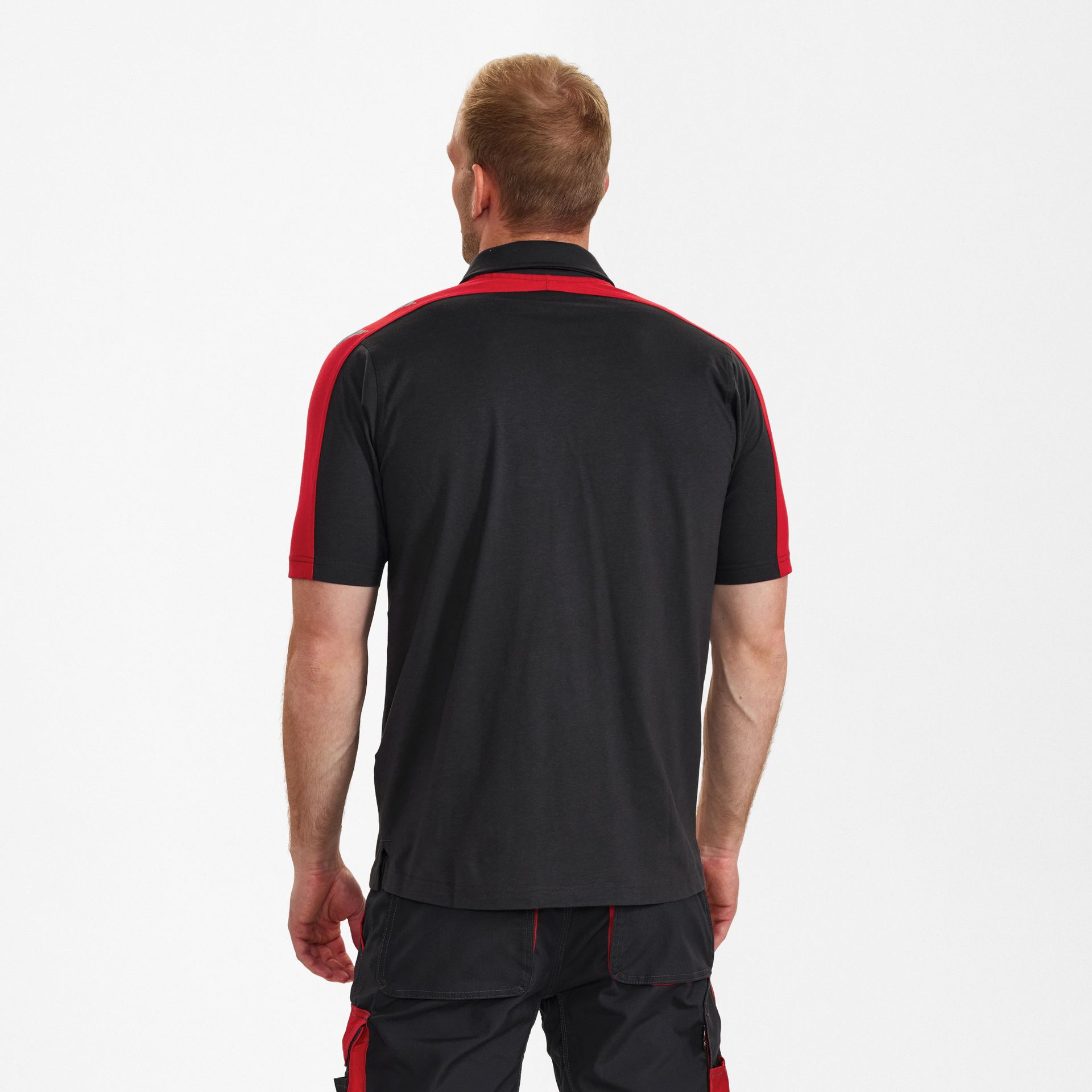 Galaxy Poloshirt Anthrazit Grau/Tomato Red, Gr. S