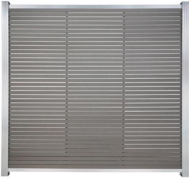HÖRVIG-Serie SILBER 180 x 180 cm SCHIEFERGRAUinkl. Start-& Abschluss BPC-Steckzaun