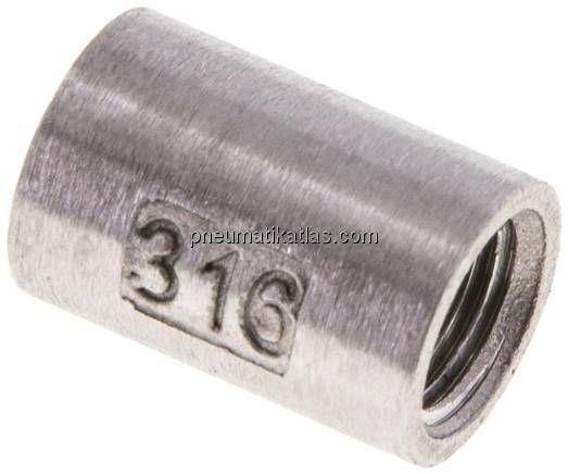 Rundmuffe NPT 1/8"-NPT 1/8", 1.4408