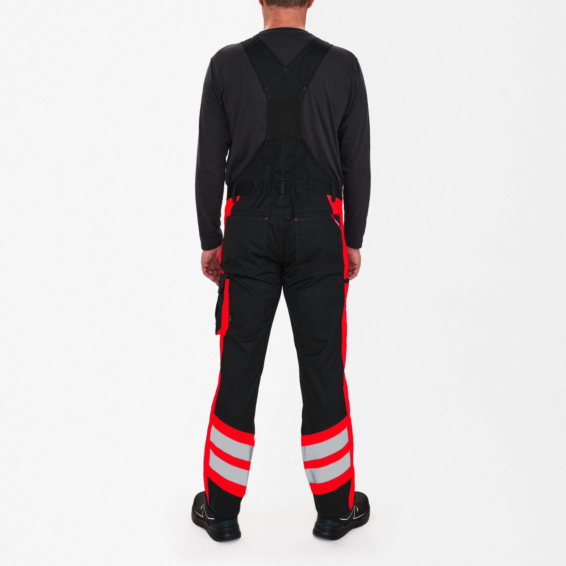 Cargo Latzhose Schwarz/Rot, Gr. 22
