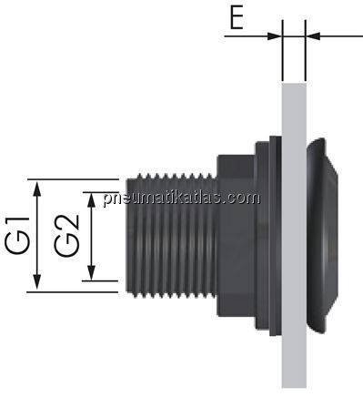 Behälterdurchführung G 1/2" (AG) - G 3/8" (IG), PP