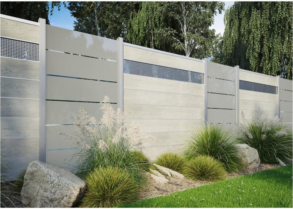 GOTLAND-Serie Gitterfüllung SILBER 1,5x206x1793mm WPC-Steckzaunsystem