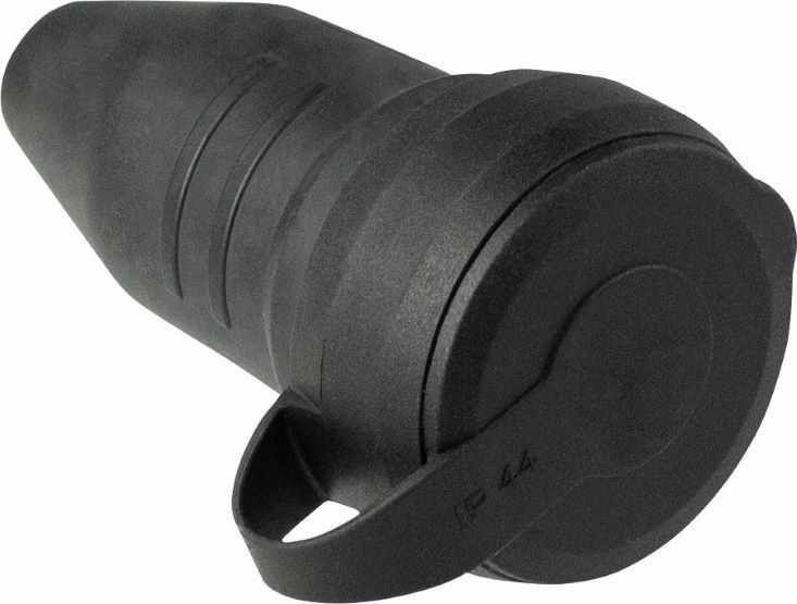 Vollgummi-Kupplung, schwarz schwere Ausführung m.Schutzkappe,max. Querschnitt 2,5mm², 230V/16A