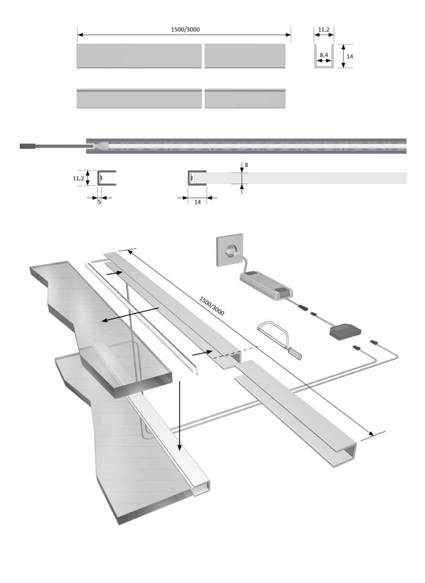 U-Profil für GlasLine