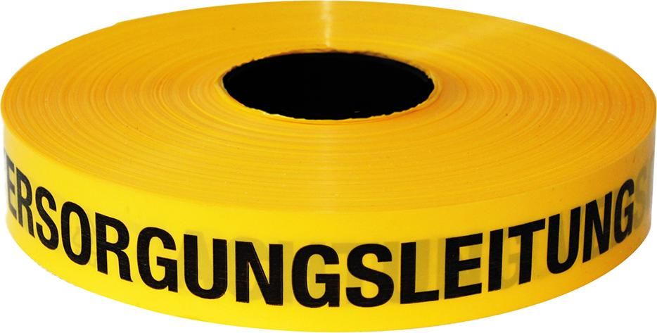 Trassen-Warnband 250 m Acht. Versorgungsleitung gelb