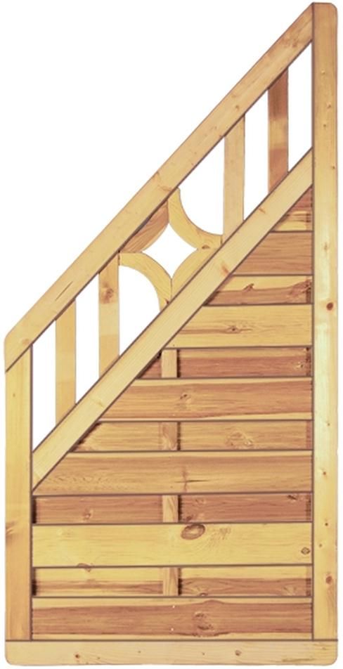 Antikzaun Ecke 90 x 180/90 cm, kdi-grün Rahmen 45/68 mm, Lam. genutet, geschr.